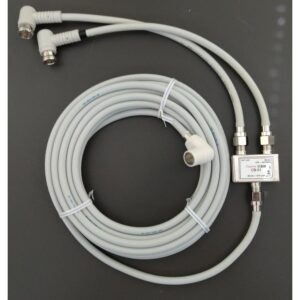 入出力ケーブル付テレビ分波器 長さを選べる S4C-FB 入力、出力ケーブル共L型プッシュ接栓付 ライトグレー CB2PL-〇L